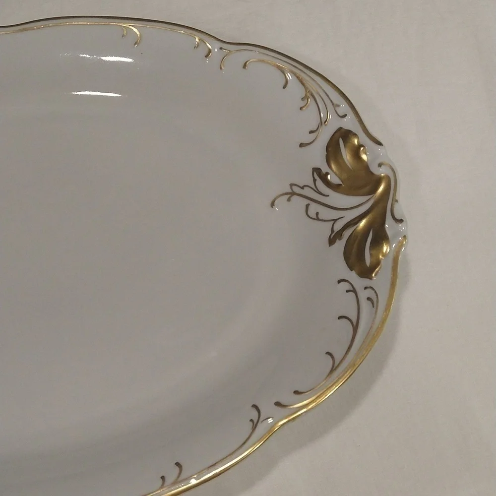 Wawel ambassador white porcelain hand painted gold trim vintage platter
